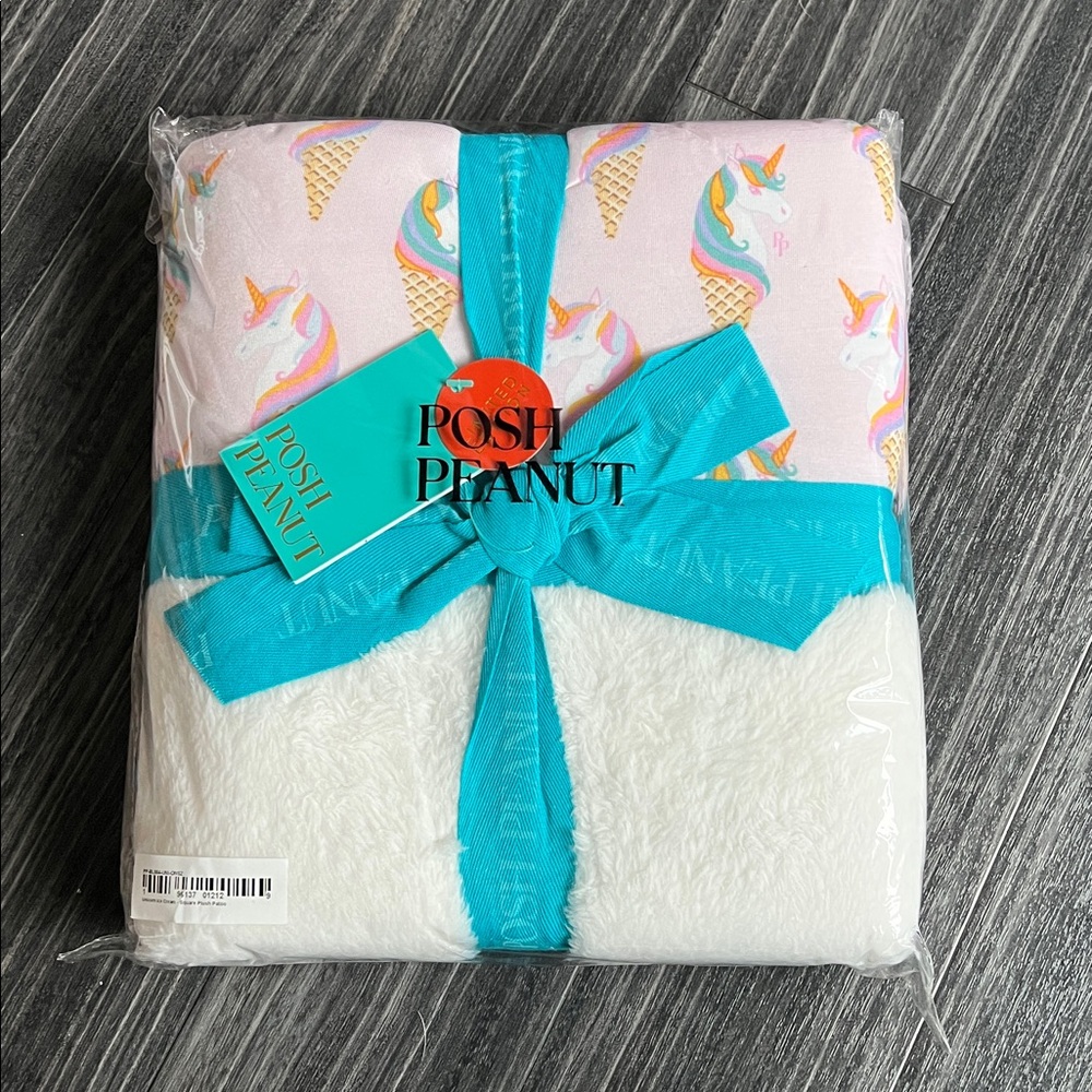 Posh Peanut Unicorn Ice Cream Luxette Blanket - Pink and White